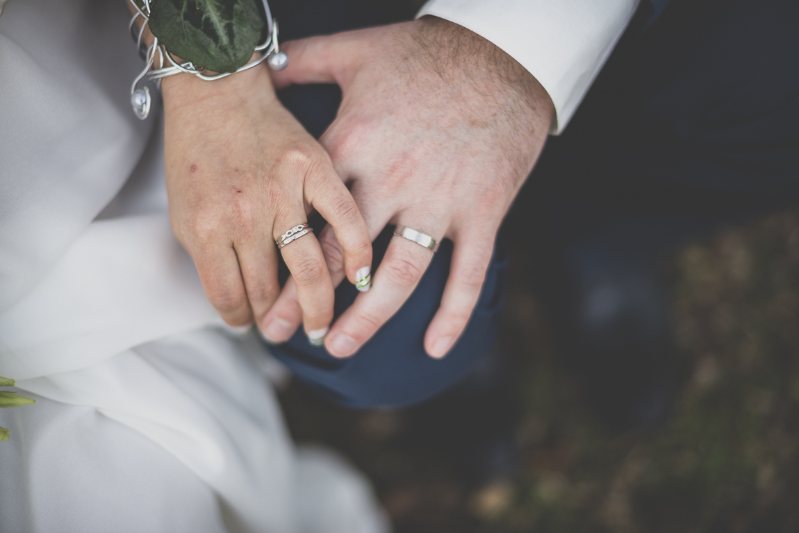Winter Wedding Photography - hands of bride and groom with rings - Wedding Photographer