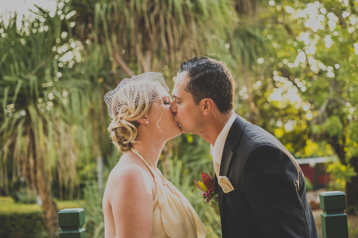 rozimages - wedding photography - bride and groom kissing - Broome, Australia