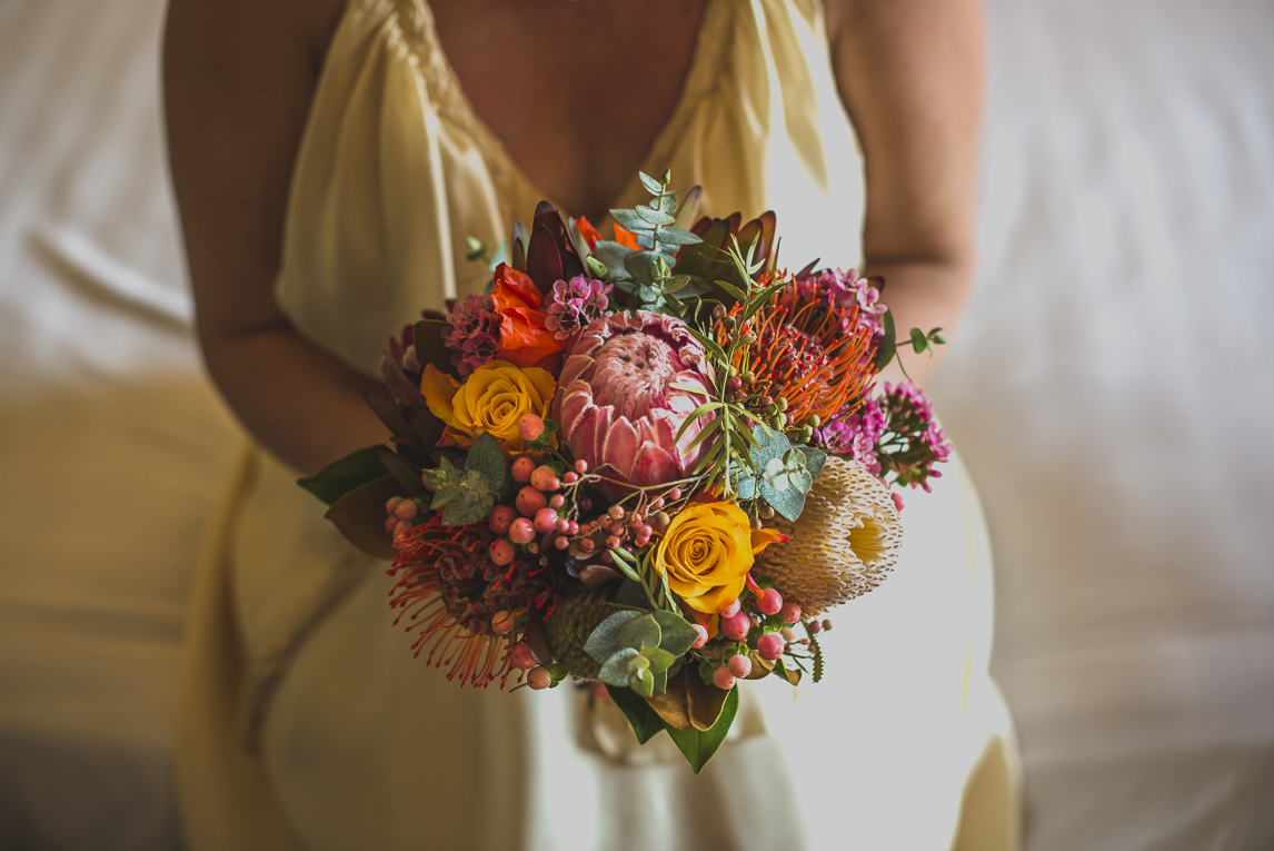 rozimages - wedding photography - bride with bouquet in her hands - Broome, Australia