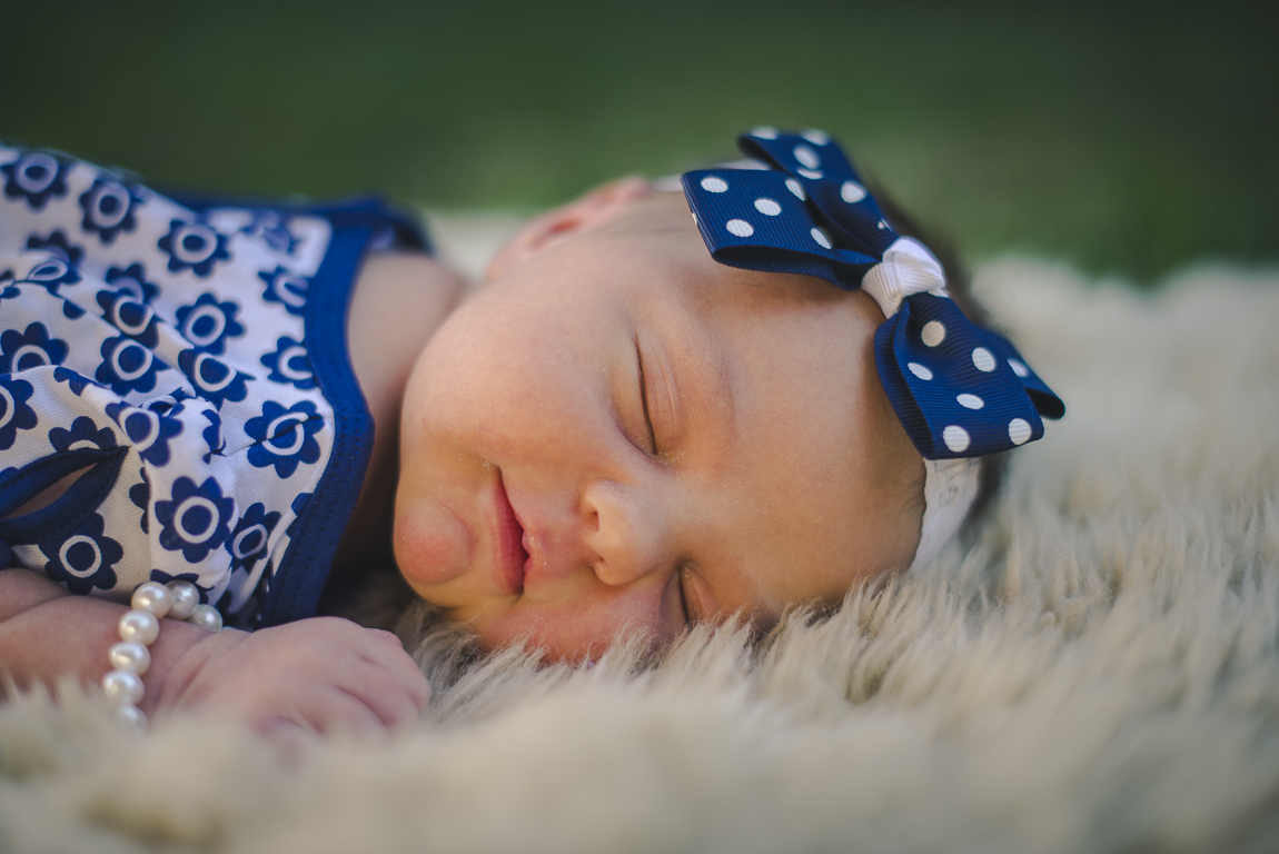 rozimages - portrait photography - newborn session - face of newborn baby girl sleeping - Broome, Australia