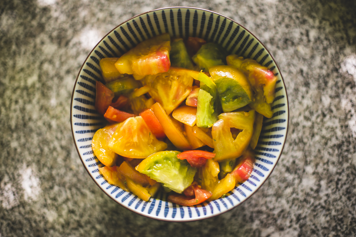 rozimages - travel photography - tomato salad in bowl - Mondavezan, France