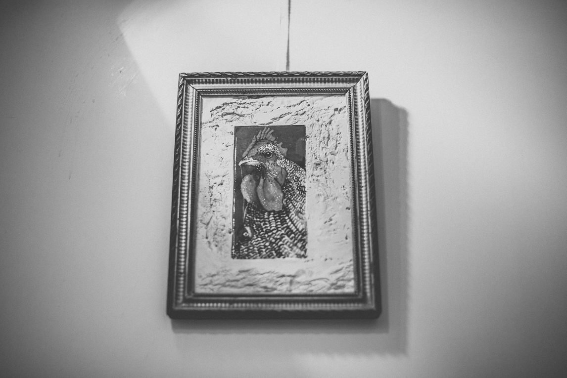 rozimages - Event photography - Salon des Arts et du Feu 2015 - framed cockerel, on wall - Martres-Tolosane, France