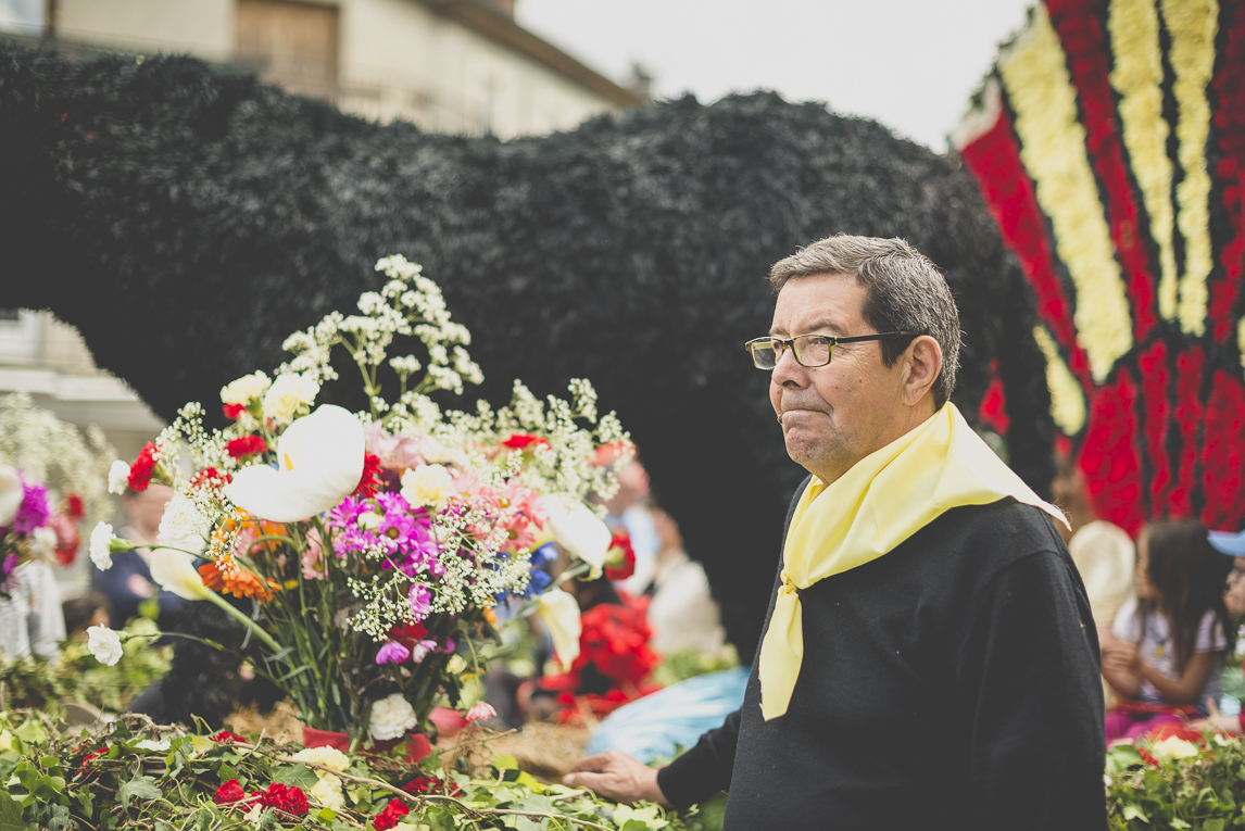 Fête des fleurs Cazères 2016 - char décoré et homme défilant - Photographe évènementiel