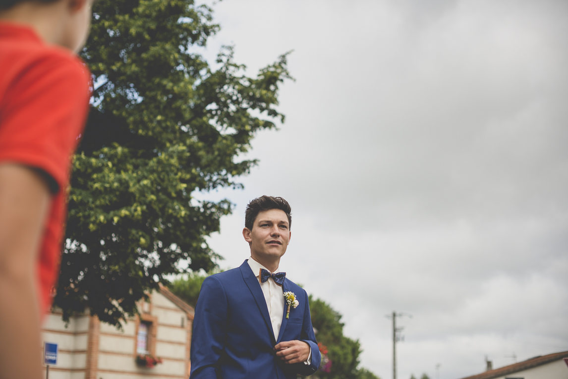 Reportage mariage Toulouse - le marié attend la mariée - Photographe mariage