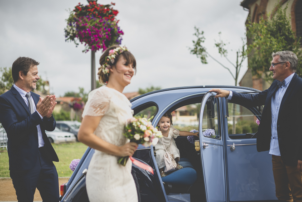 Reportage mariage Toulouse - arrivée de la mariée - Photographe mariage