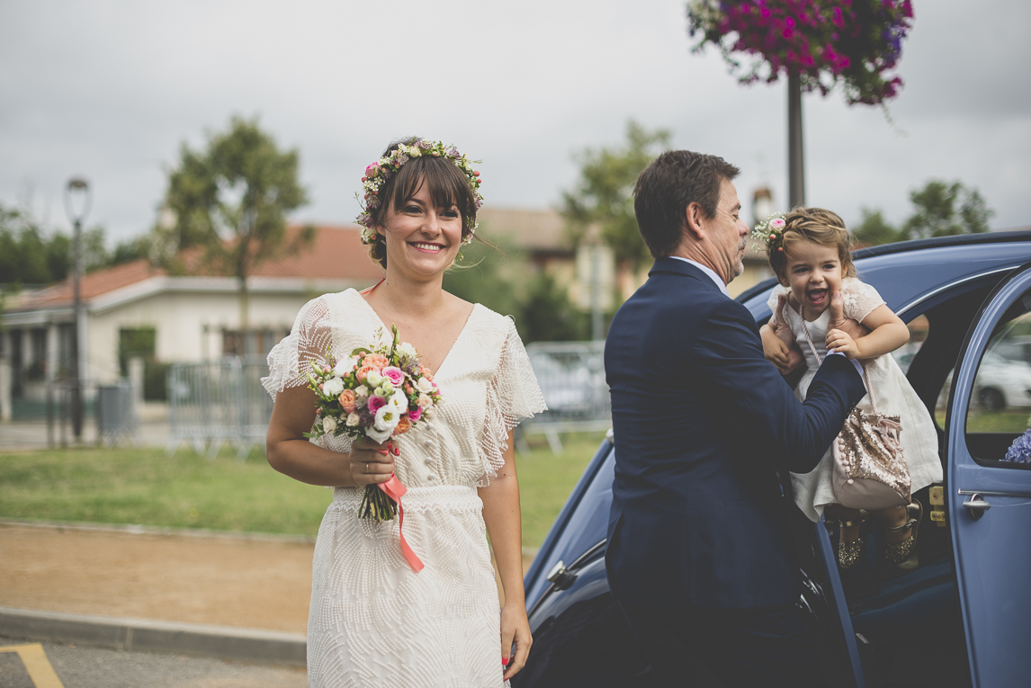 Reportage mariage Toulouse - arrivée de la mariée - Photographe mariage