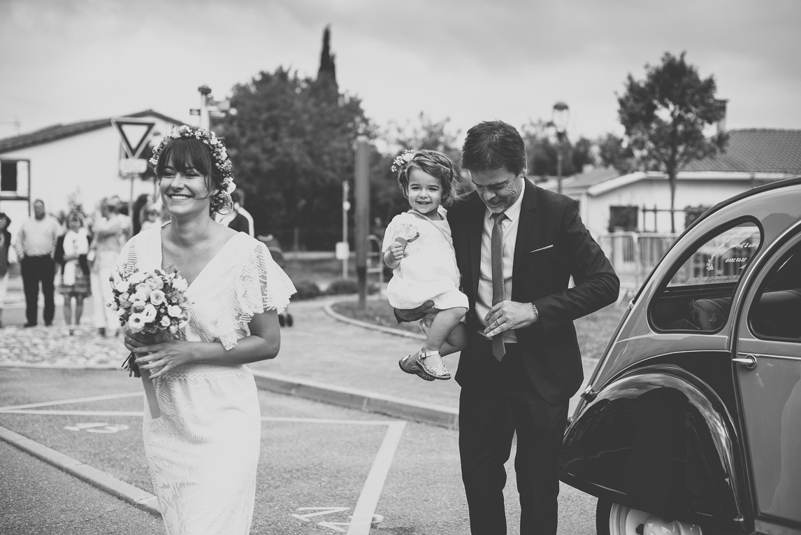 Reportage mariage Toulouse - arrivée de la mariée - Photographe mariage
