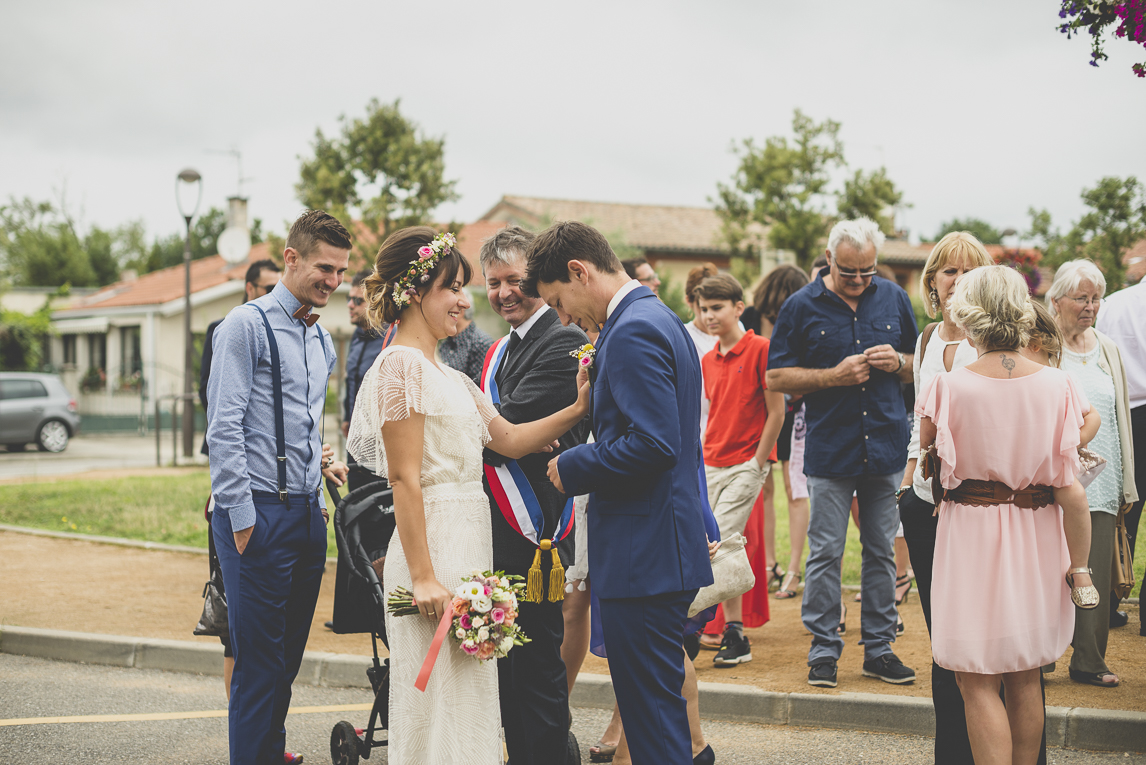 Reportage mariage Toulouse - mariés avant cérémonie civile - Photographe mariage