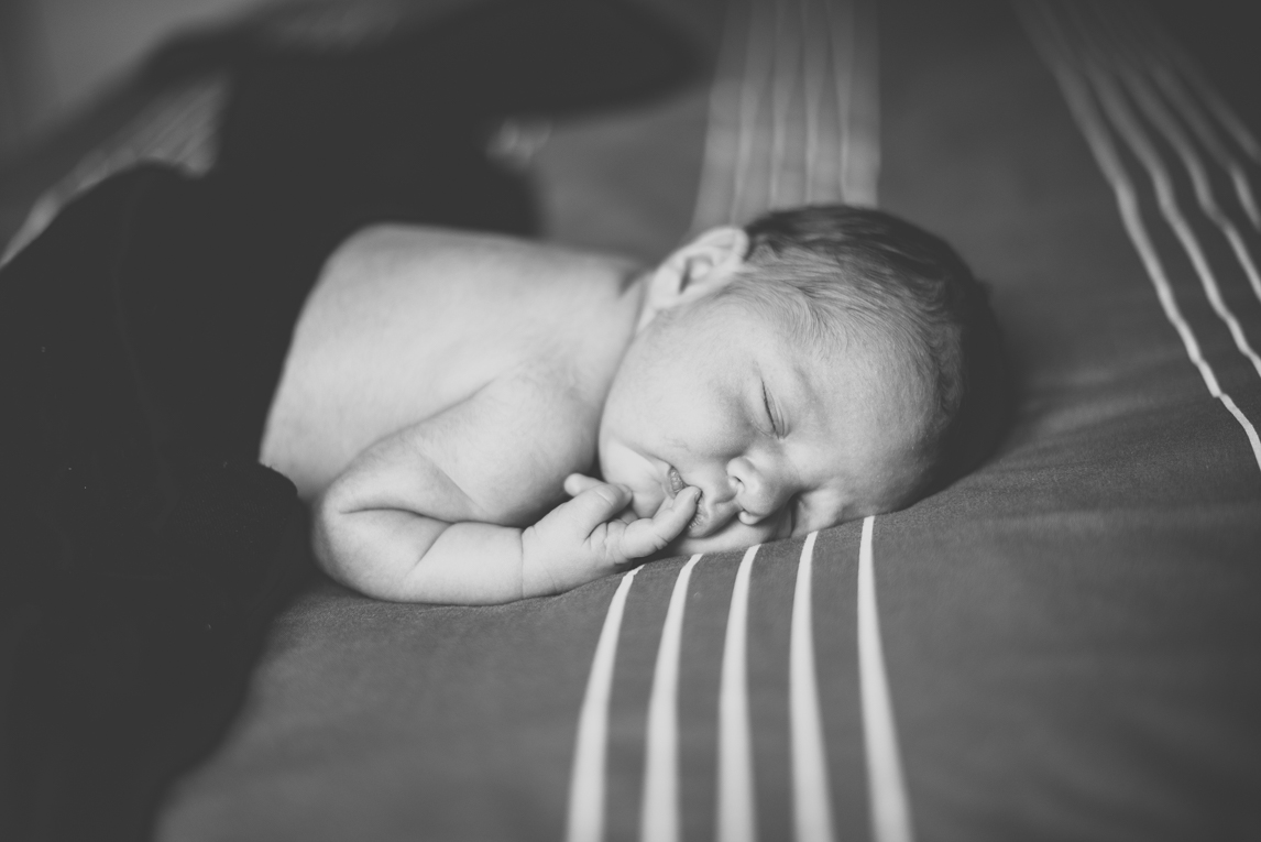 Newborn photo-shoot - portrait of newborn in black and white - Newborn Photographer