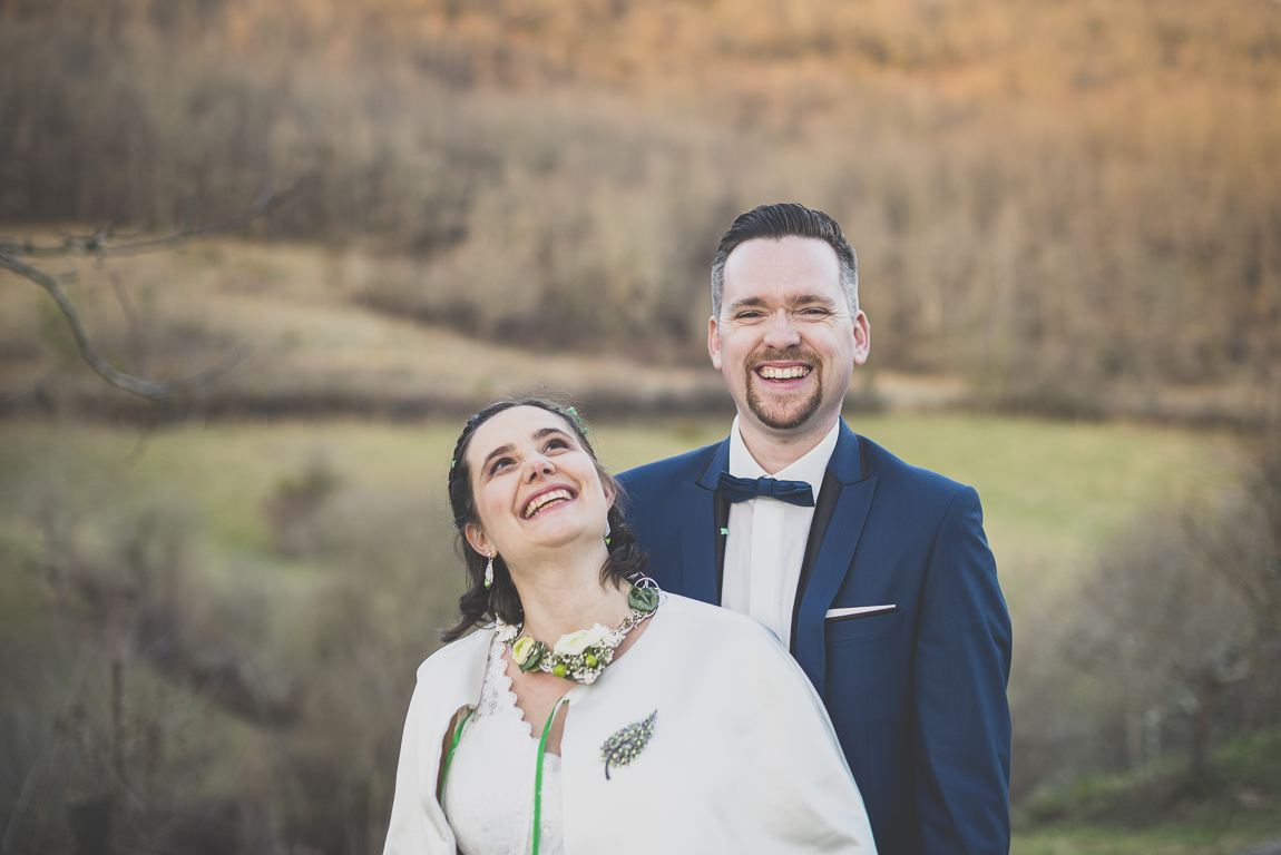 Winter Wedding Photography - portrait of bride and groom laughing - Wedding Photographer