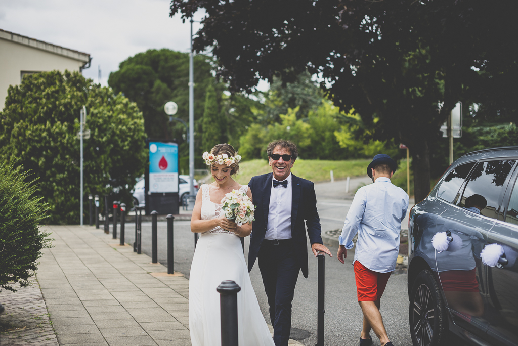 Reportage mariage Toulouse - arrivée de la mariée - Photographe mariage