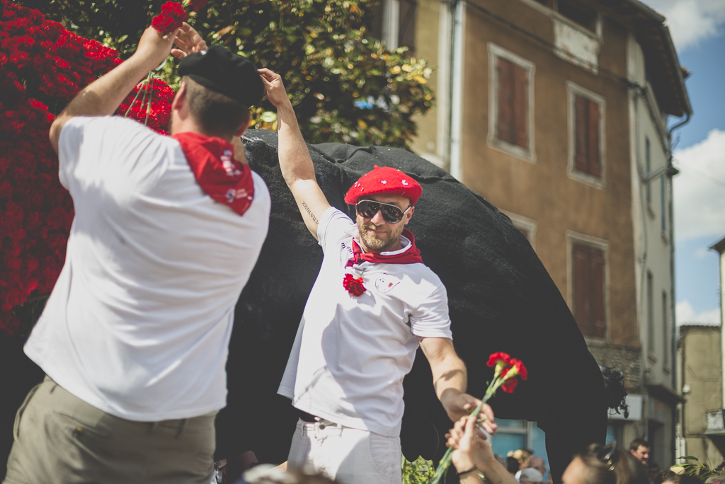 Fete des fleurs Cazeres 2018 - fleurs donnees au public - Photographe Haute-Garonne