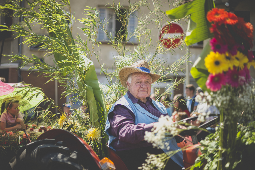 Fete des fleurs Cazeres 2018 - conducteur de char fleuri - Photographe Haute-Garonne