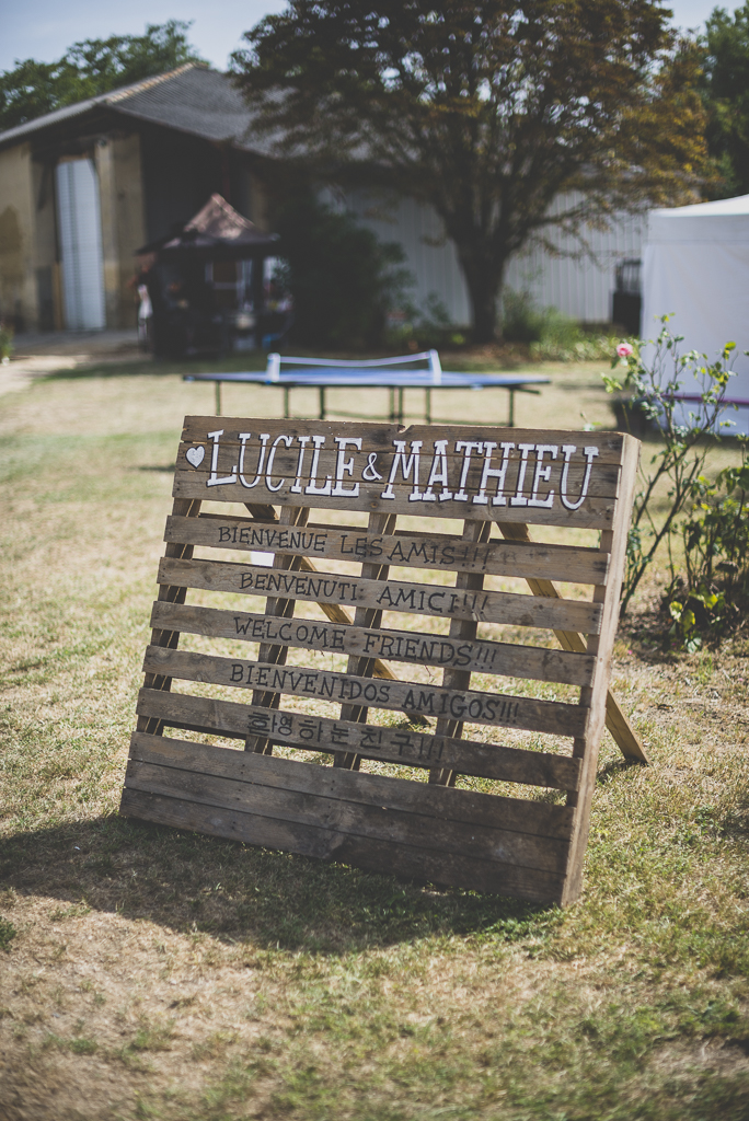 Reportage mariage Haute-Garonne - panneau de bienvenue - Photographe mariage