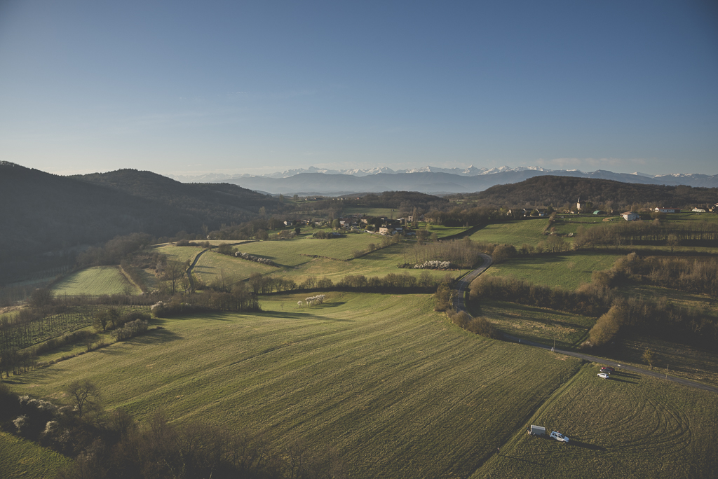 Photos vol montgolfière Haute-Garonne - champs et Pyrénées - Photographe Toulouse