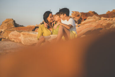 Family photo session - Mum and two boys hugging - Family Photographer